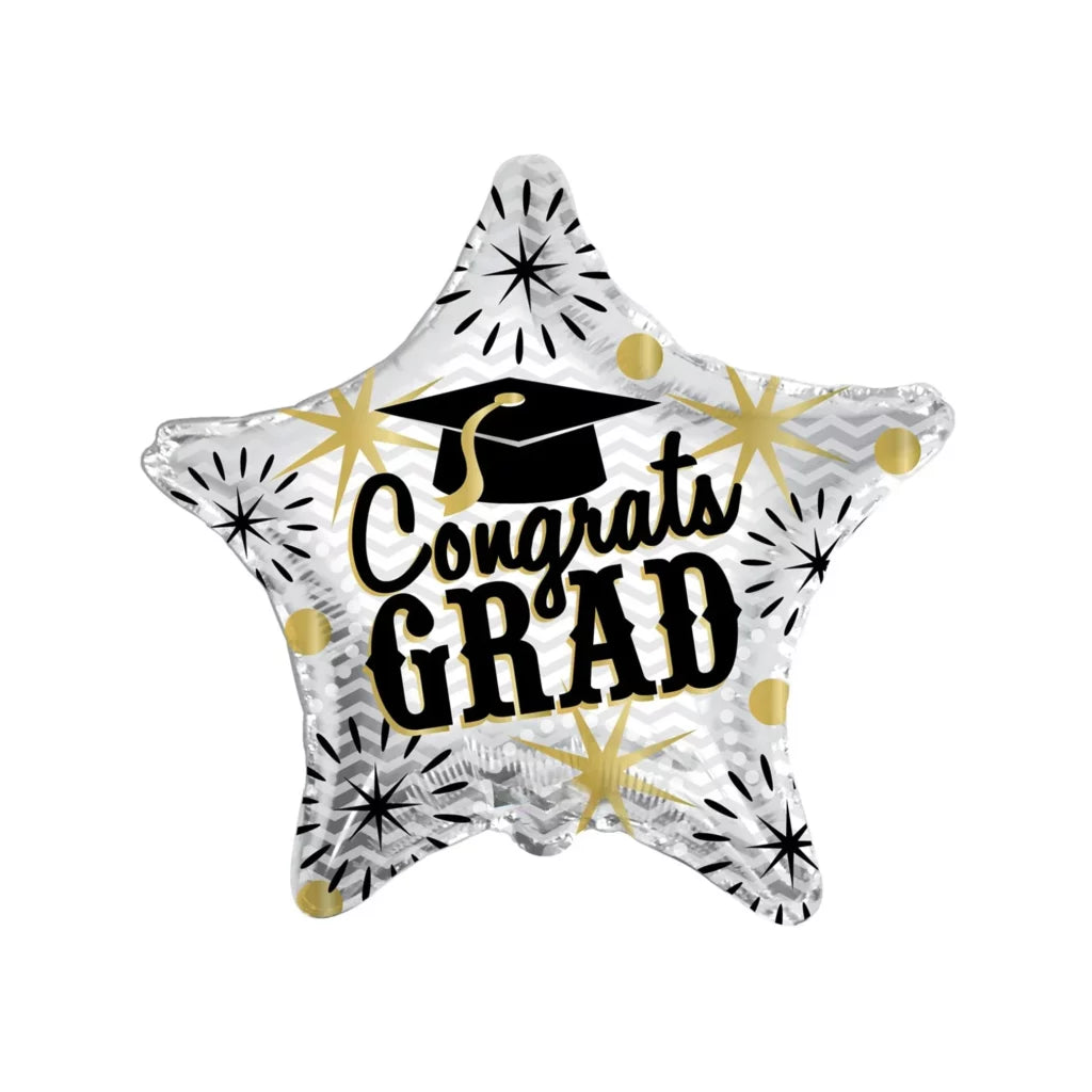 18" Grad Star Congrats Foil Balloon