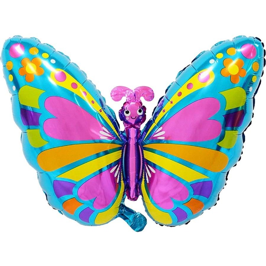 Multicolor Butterfly Foil Balloon