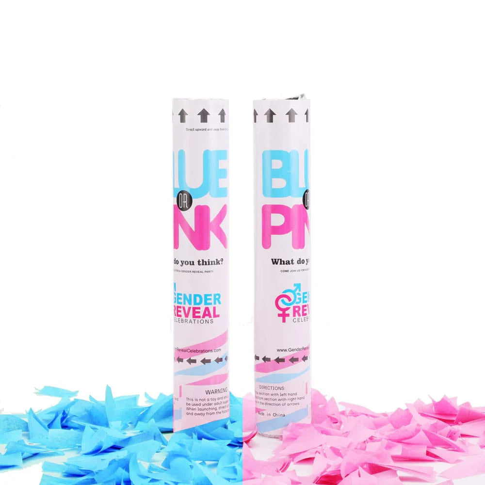 12" Gender Reveal Cannon Party Popper
