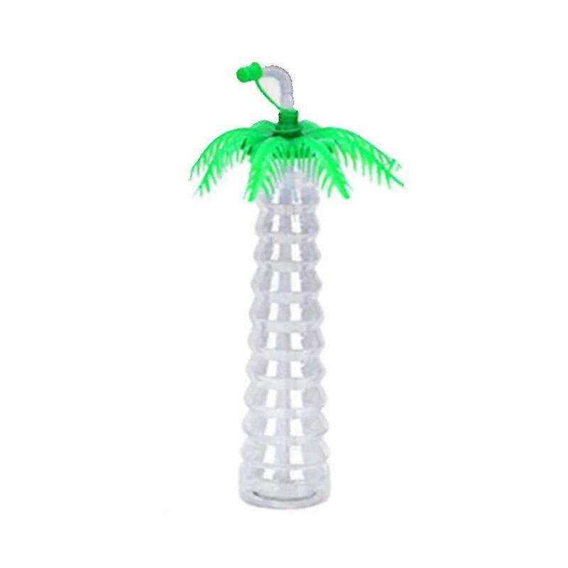 12oz. Palm Tree Plastic Cup with Straw