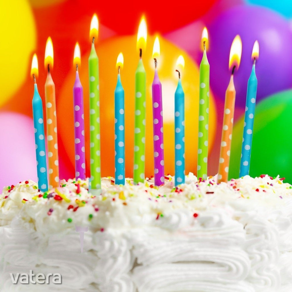 Colored Cake Candles 24 Pieces