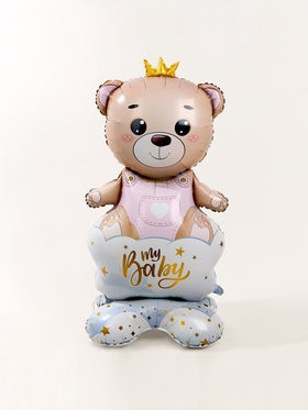 Baby Bear With Crown Foil Balloon