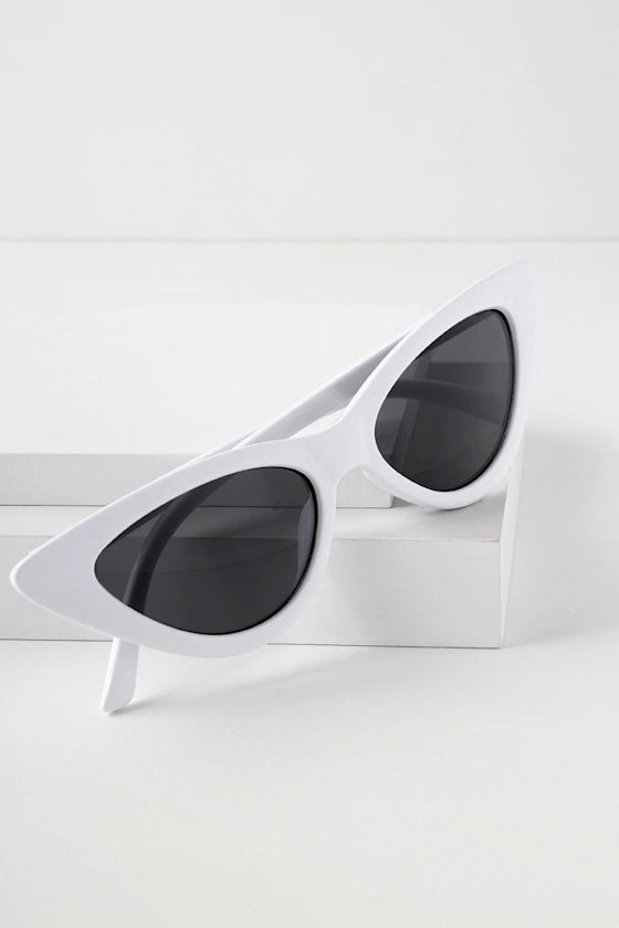 White Cat-Eye Sunglasses