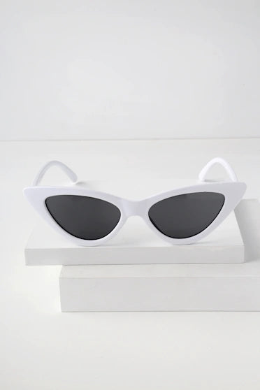 White Cat-Eye Sunglasses