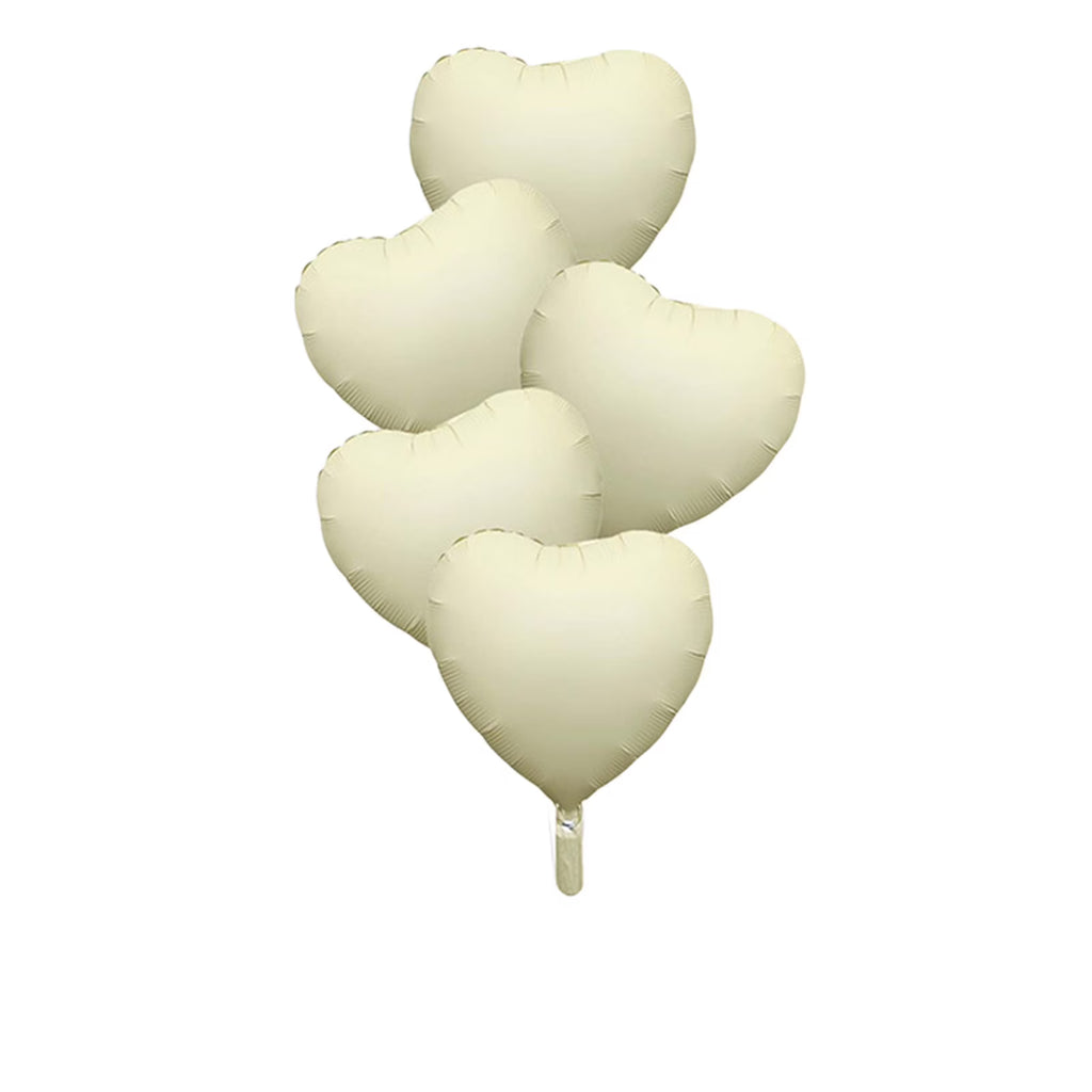 18" Pastel 5 Pcs Heart Foil Balloon