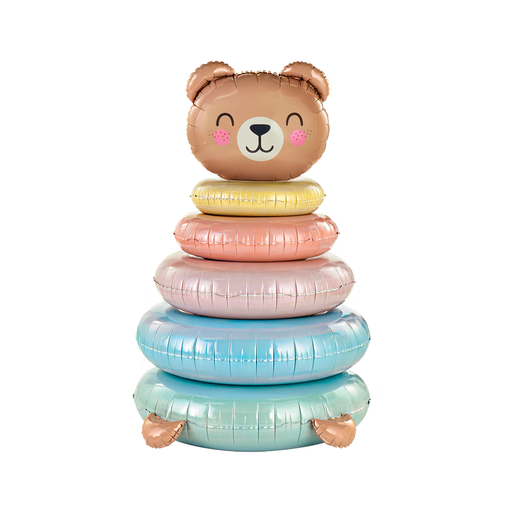 48" Bear Stacking Rings Foil Balloon