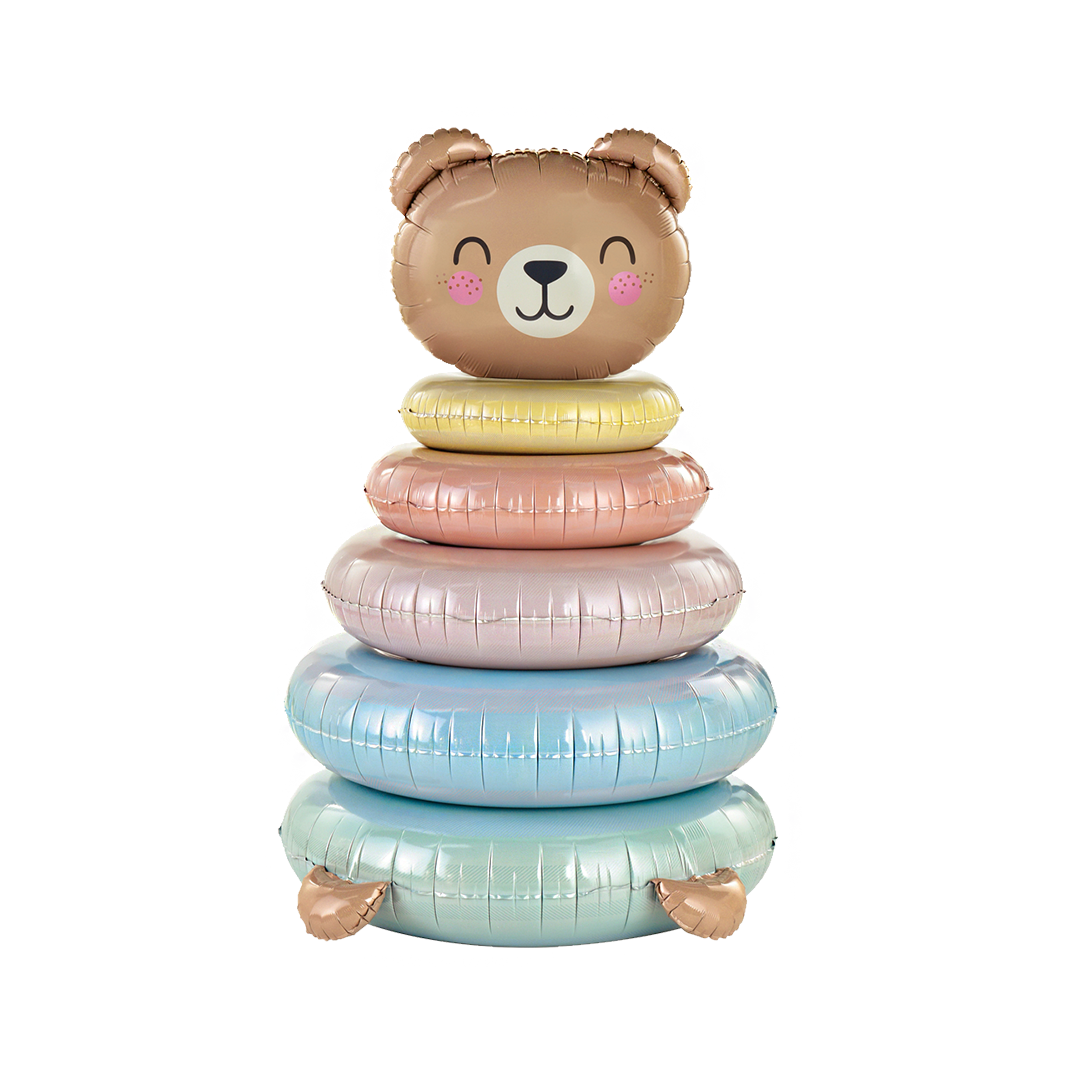 48" Bear Stacking Rings Foil Balloon