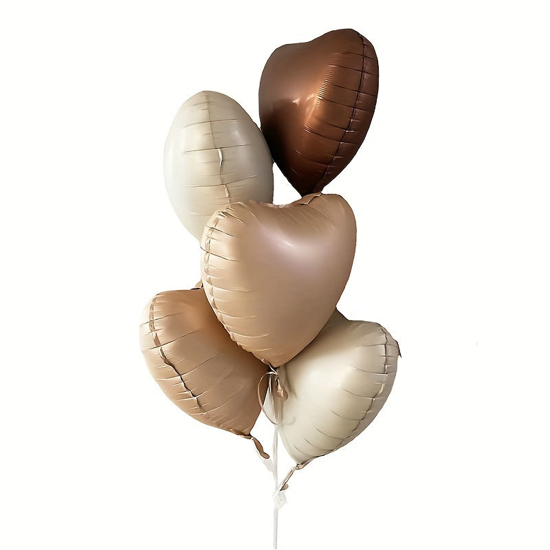 18" Beige Heart Foil Balloon