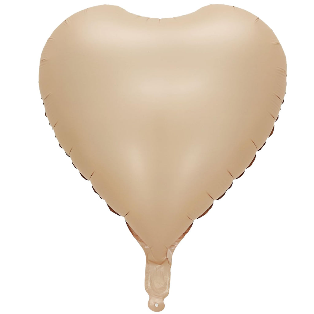 18" Beige Heart Foil Balloon