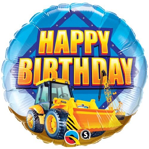 Happy Birthday Construction Foil Balloon