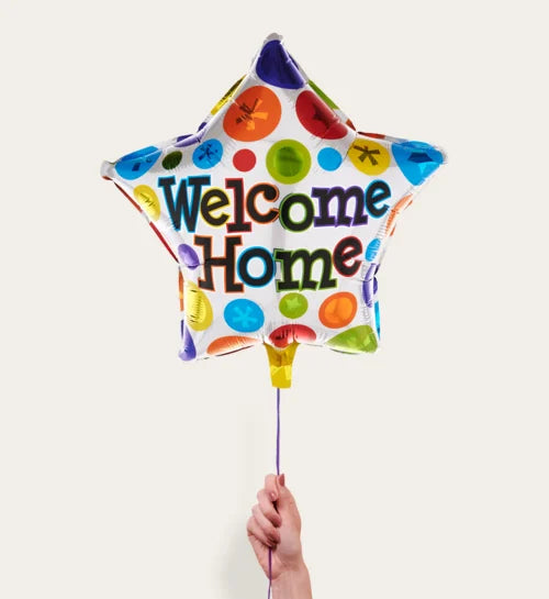 18" Welcome Home Star Shaped Foil Balloon