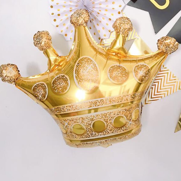 Gold Crown Foil Balloon Set