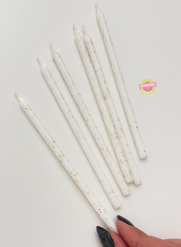 Glitter Birthday Cake Candles 6 Pieces