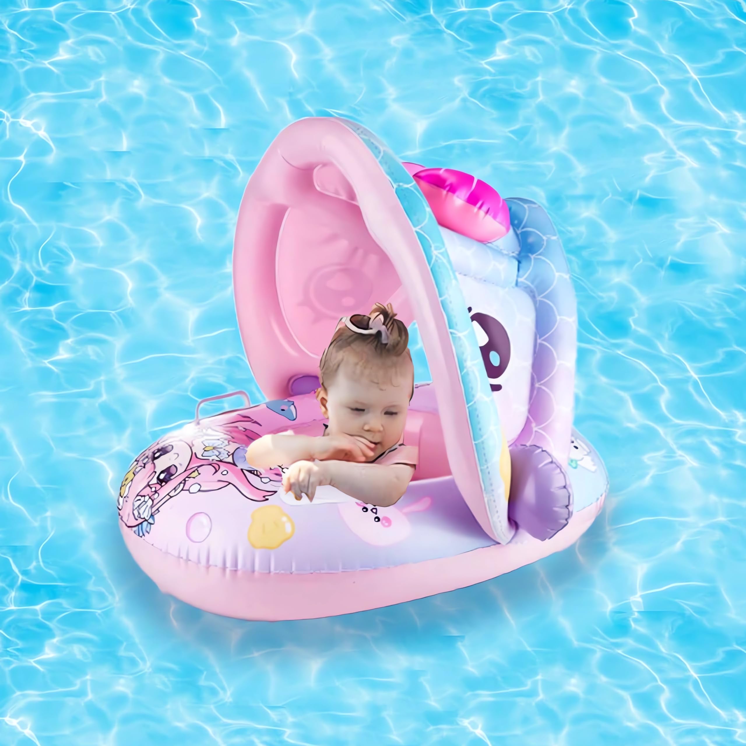 Inflatable Baby Float with Sun Canopy