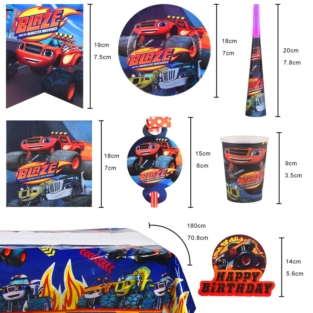 Blaze Monster Car Birthday Party Tableware Set
