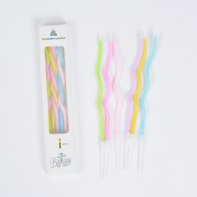 Curvy Spiral Cake Candles 6 Pieces