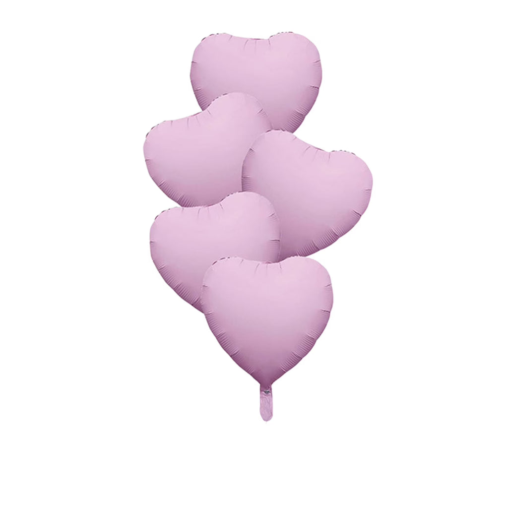18" Pastel 5 Pcs Heart Foil Balloon