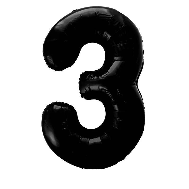 34" Numbers - Black Foil Balloon