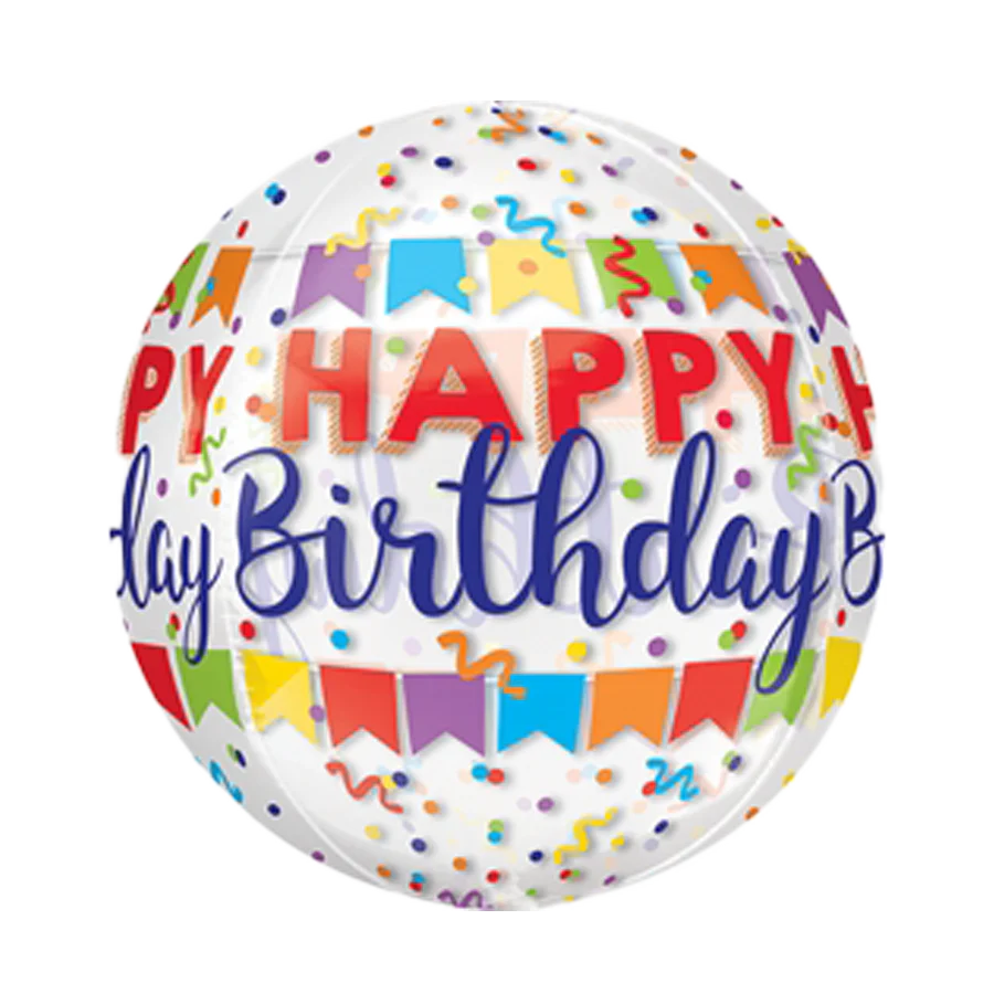 22" Happy Birthday ORBZ Foil Balloon