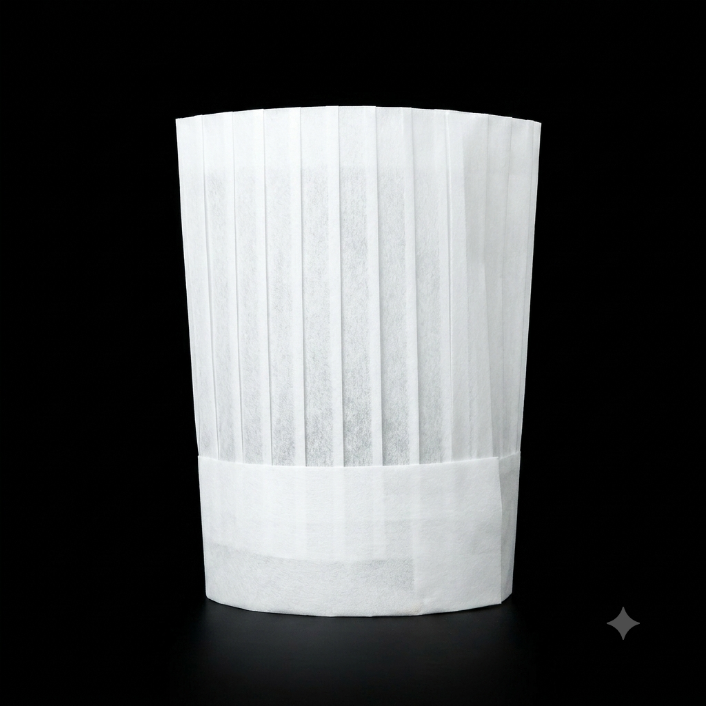 White pleated chef hat