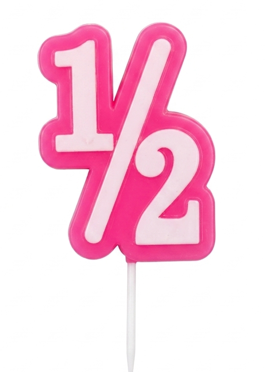 Half 1/2 Birthday Cake Candles