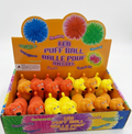 LED puff ball dog squeeze toy orange and yellow colors lights up