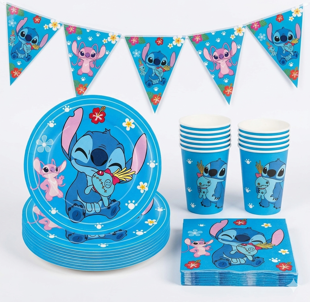 Stitch Themed Birthday Party Tableware Set