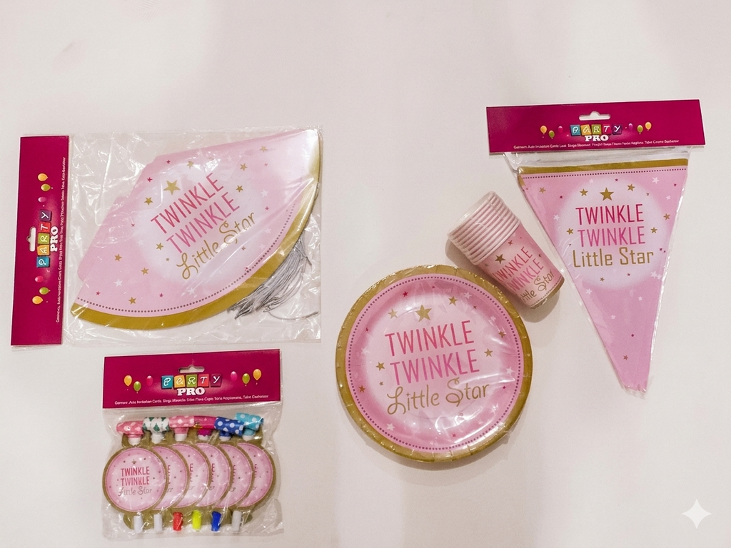 Twinkle Themed Birthday Party Tableware Set