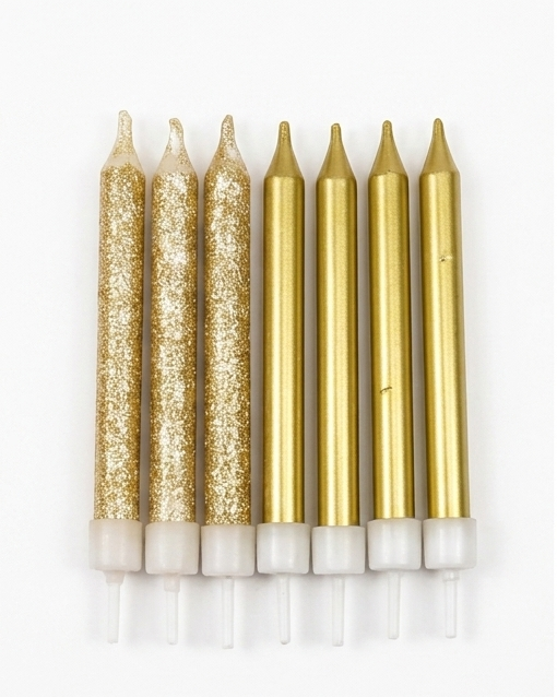 Glitter Birthday Cake Candles 8 Pieces