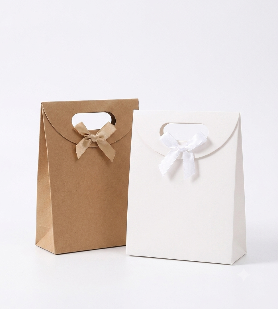 Kraft Paper Gift Bag  Ribbon Bow