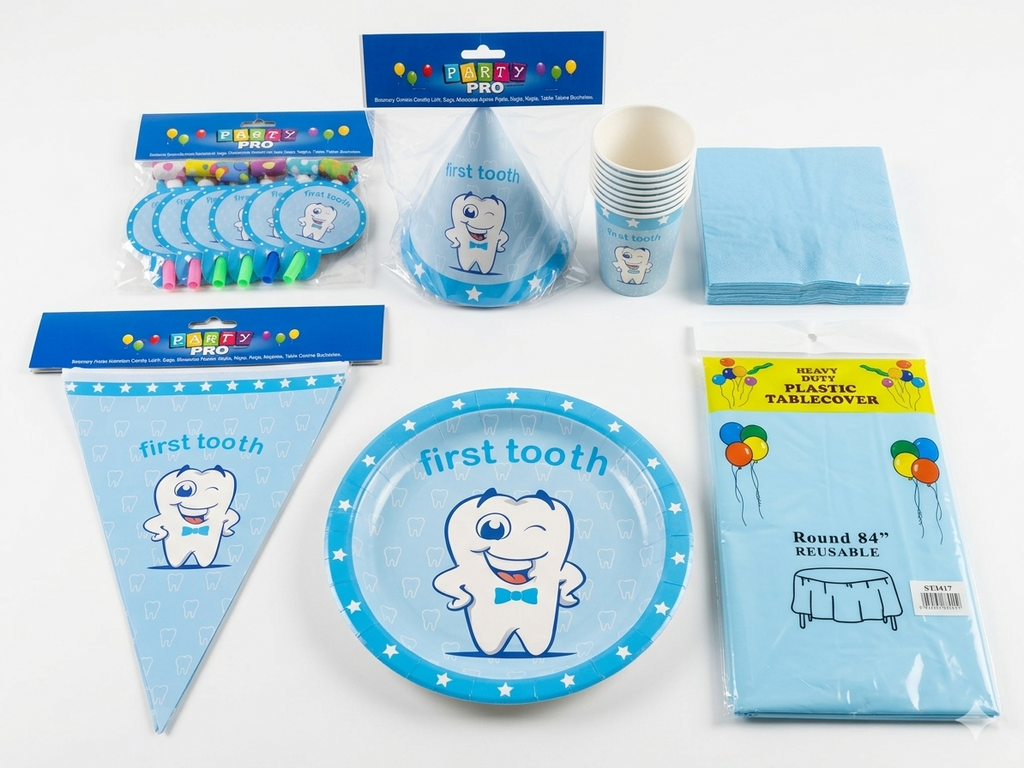 Baby's First Tooth Party Disposable Tableware Set