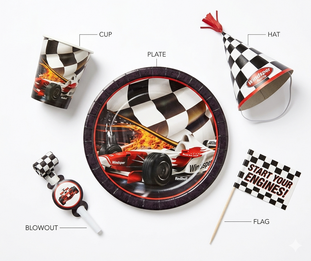F1 Racing Birthday Party Tableware Set