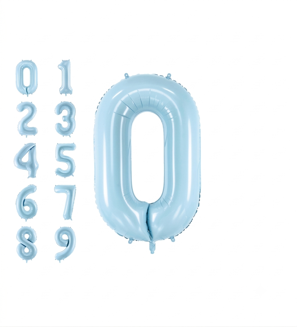 34" Number Foil Balloon – Pastel Blue