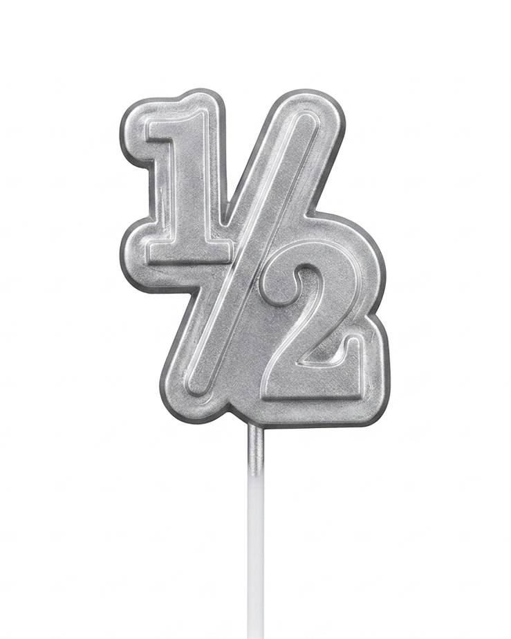 Half 1/2 Birthday Cake Candles