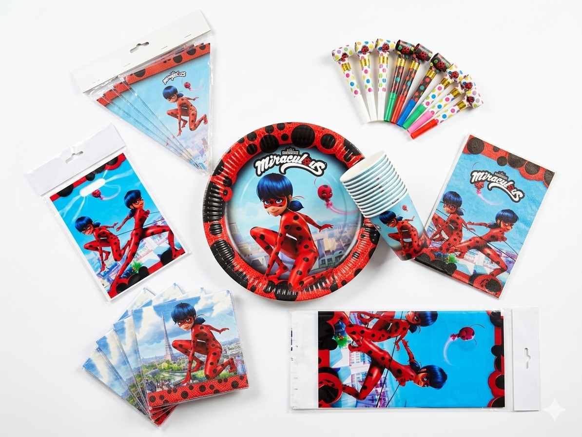 Miraculous Themed Birthday Party Tableware Set