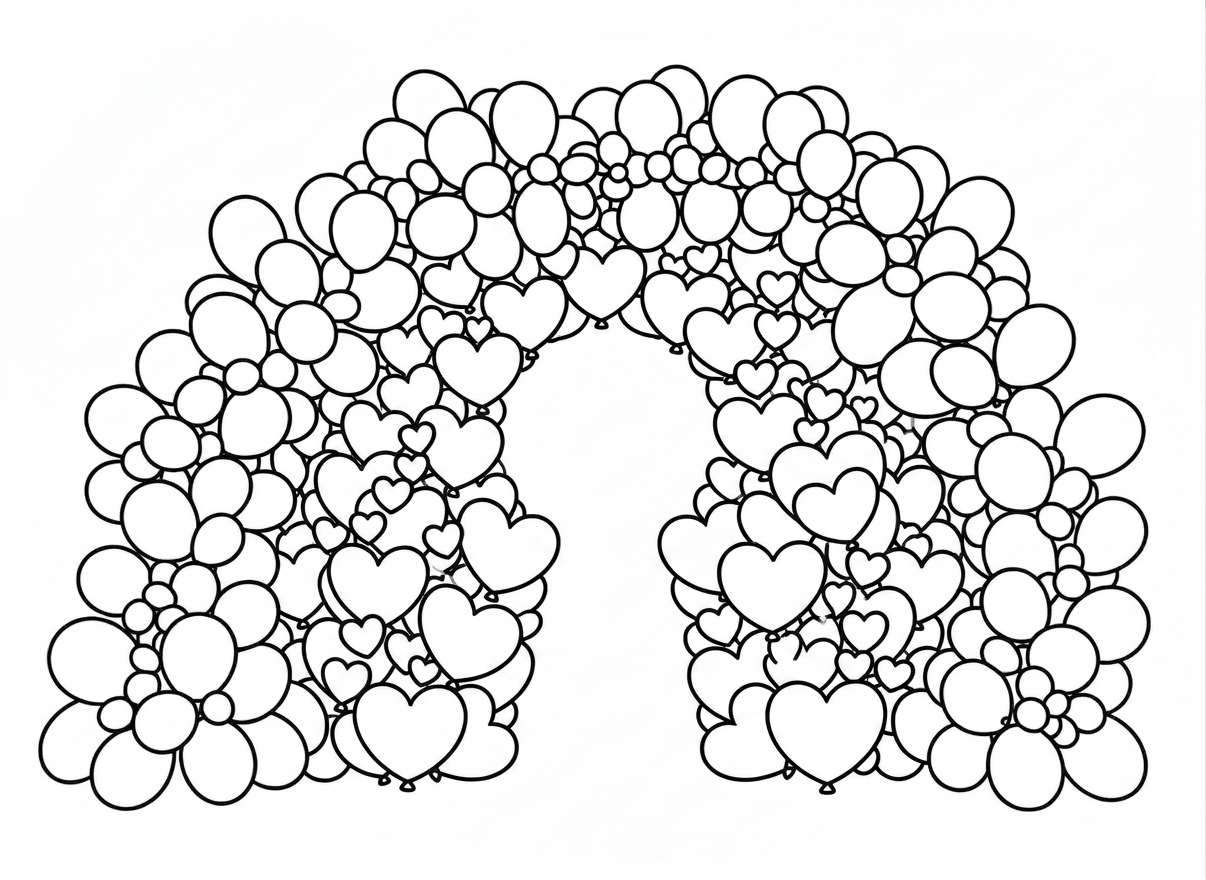 Black and white letter 'N' made up of interconnected heart shapes on a white background