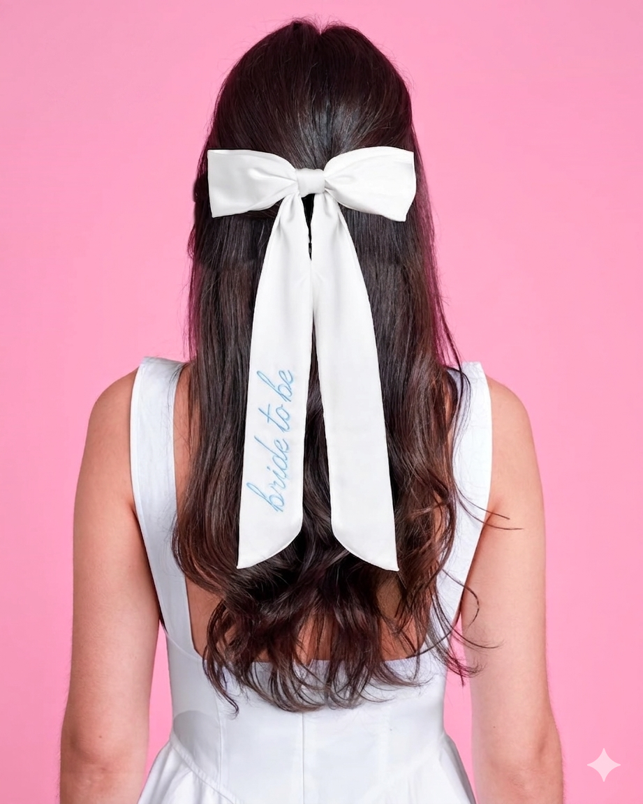 Bride to Be Satin Hair Bow Clip