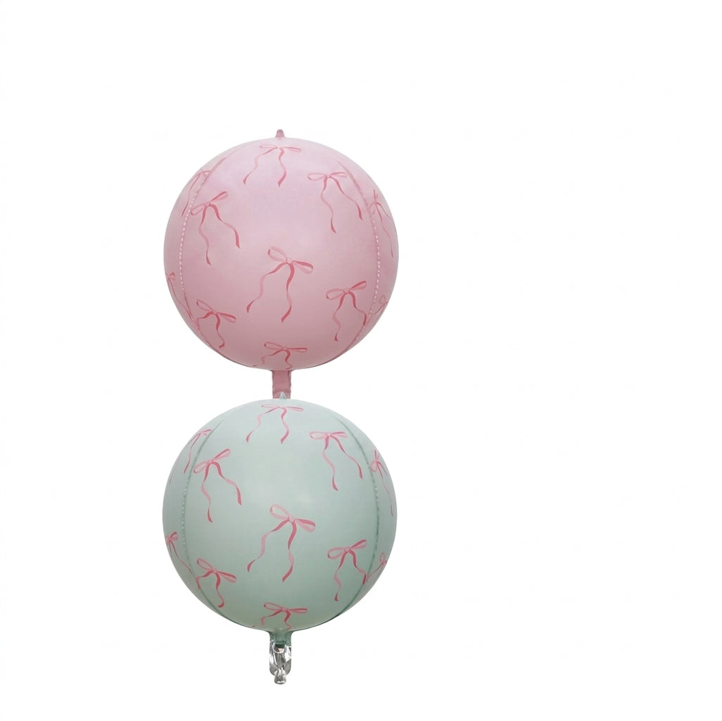 4D Round Bow Pattern Foil Balloon