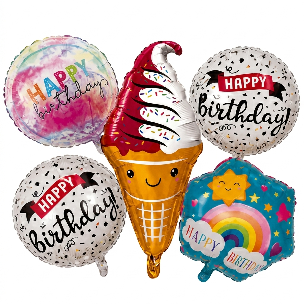 Ice Cream Cone Foil Balloon Set