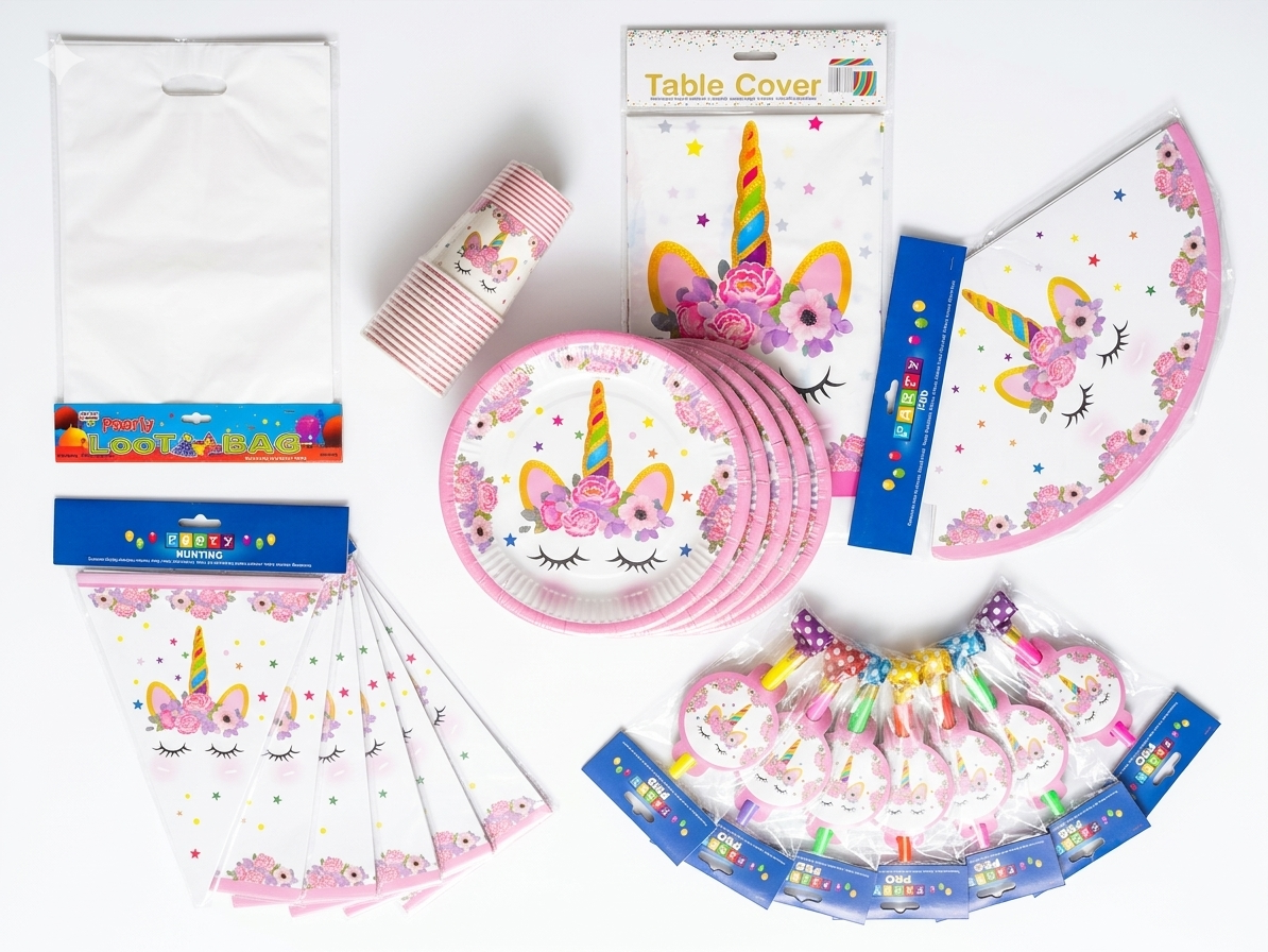 Unicorn Birthday Party Tableware Set