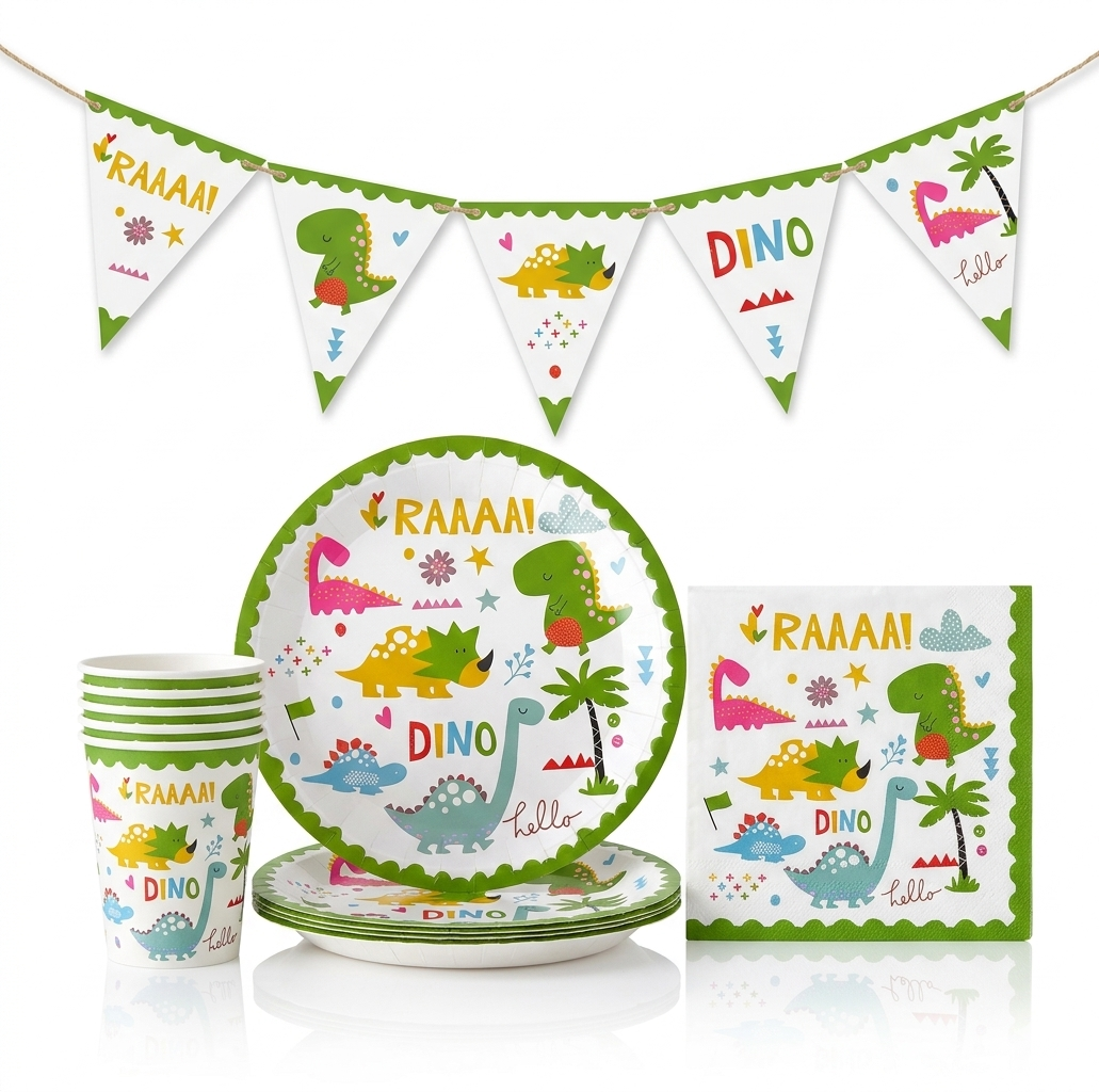 Dinosaur Birthday Party Tableware Set