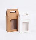 Kraft Paper Gift Box with Window & Handle