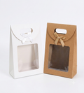 Kraft Paper Gift Box with Window & Ribbon Bow