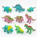 Mini dinosaur squeeze toys assorted characters teal pink green