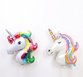 Unicorn head foil balloon rainbow and pastel mane