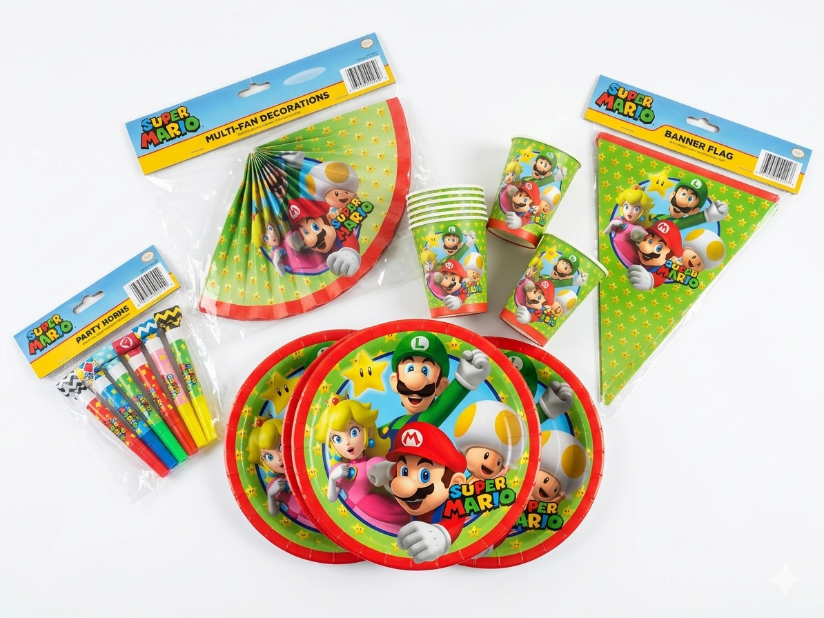 Mario Birthday Party Tableware Set