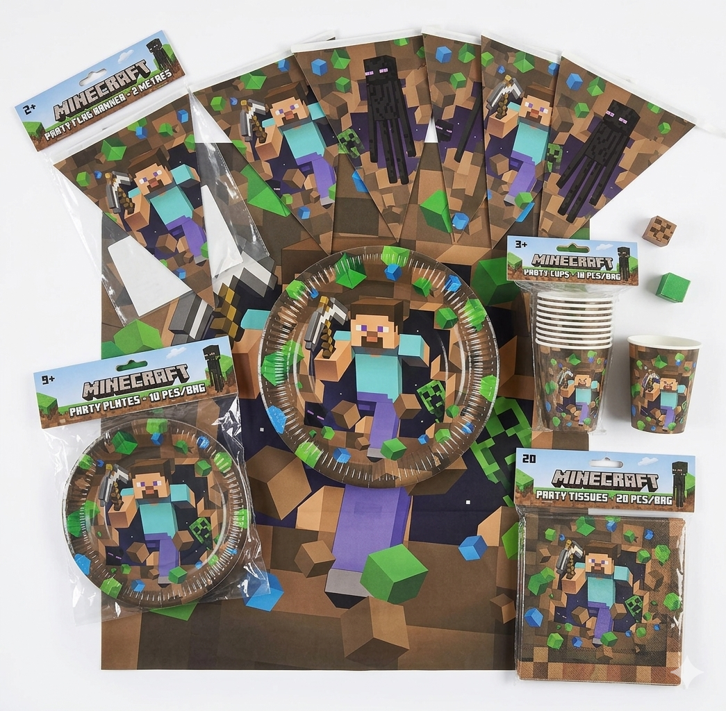 Minecraft Birthday Party Tableware Set