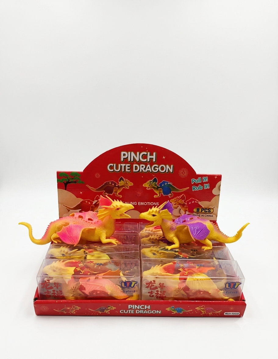 Pinch cute dragon squeeze stress toy assorted colors