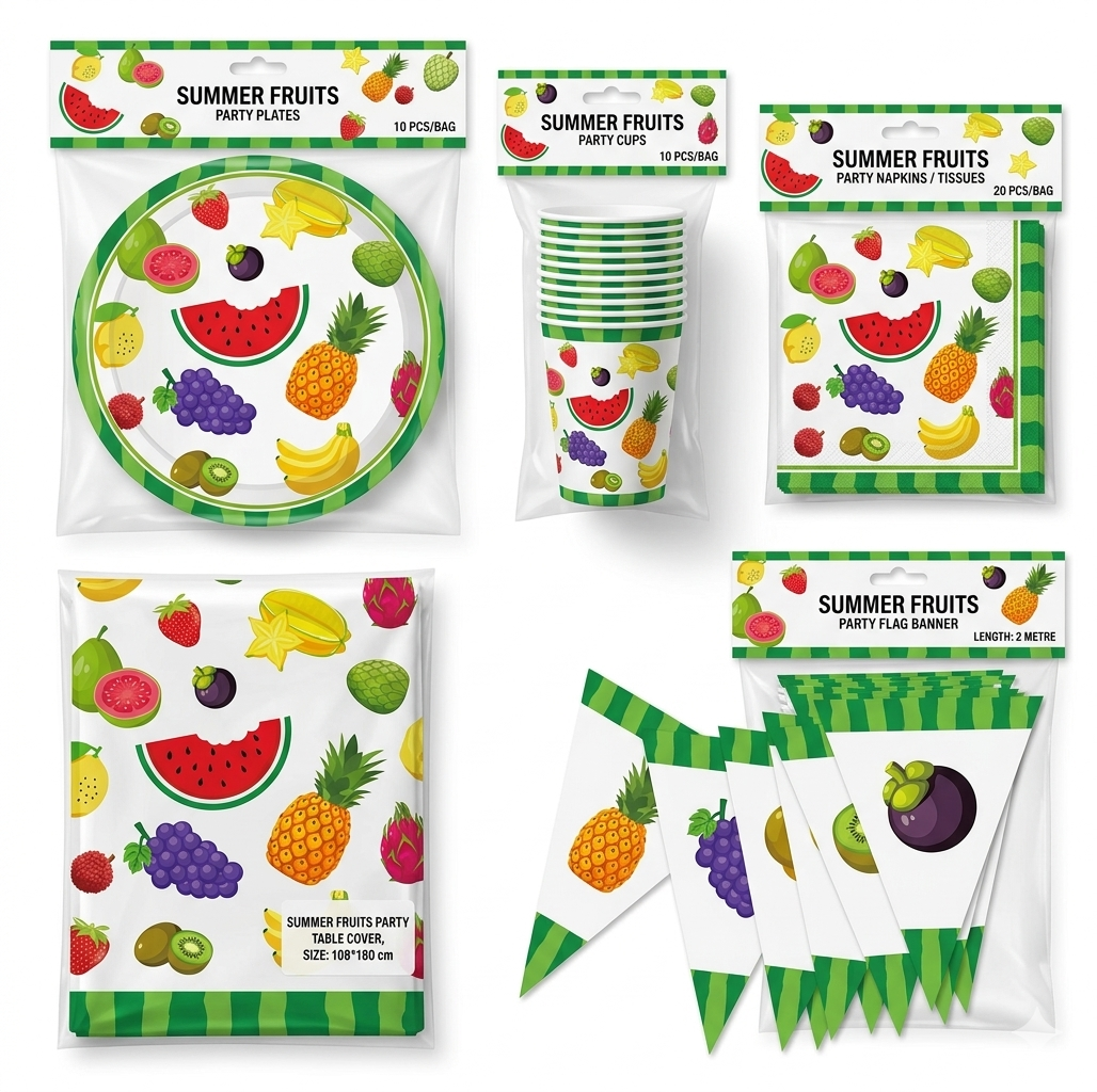Fruit Themed Birthday Party Tableware Set