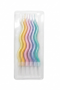 Pastel Wavy Birthday Candles – 6-Piece Set